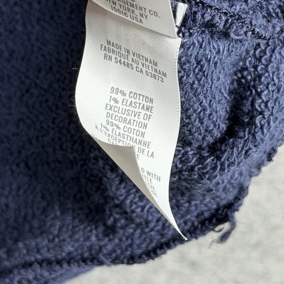 Aerie Textured Pullover Sweatshirt Women's XL Blue V Neck Pom Pom Tassel - Picture 9 of 13